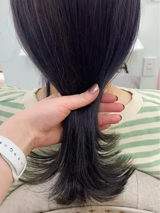 セミロング カラー 暖色カラー✨️ 門内 梨真のヘアスタイル