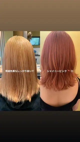 セミロング カラー hub hair レイヤー/透明感のヘアスタイル