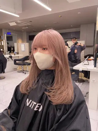 セミロング カラー ヘアアレンジ Over hair_ misakiのヘアスタイル