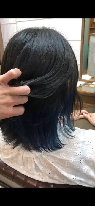 ミディアム 髪質改善個室サロン' 白髪ぼかし・縮毛矯正のヘアスタイル