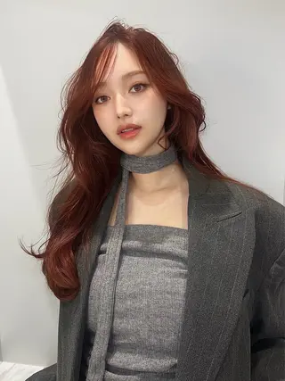 ロング カラー 柔らかブラウン/顔周 りレイヤー♡ユウシのヘアスタイル