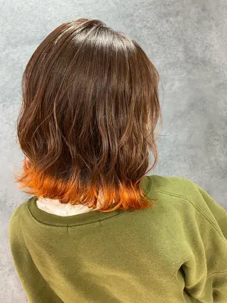 セミロング カラー ヘアアレンジ メンズ キッズ ネイル マツエク・マツパ 透明感カラー🤎 ゆりのヘアスタイル