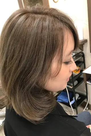 ミディアム カラー 日比 貴大/ minim hairのヘアスタイル