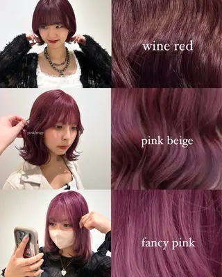 ミディアム カラー 💗暖色/ブリーチ/ レイヤー/横浜/メイのヘアスタイル