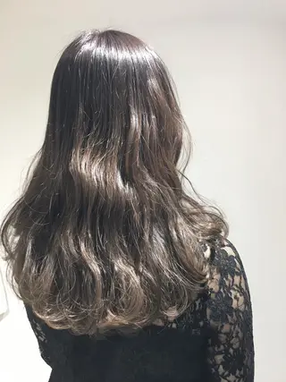 セミロング カラー 縮毛矯正クロスパーマ 益子達也のヘアスタイル