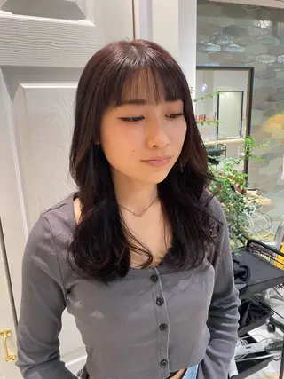 セミロング カラー あさかわ みほのヘアスタイル