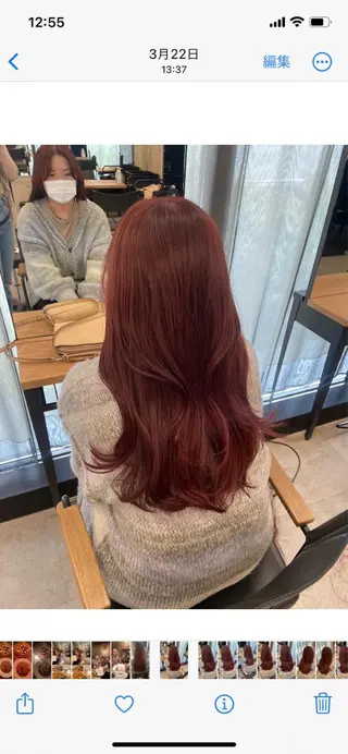 ロング 伊藤 莉奈　韓国ヘアのヘアスタイル