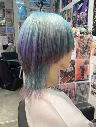 セミロング 似合わせカット/ デザインカラー🦄のヘアスタイル