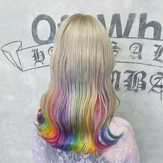 ミディアム ブリーチ&エクステ 🥀ケアカラー特化のヘアスタイル