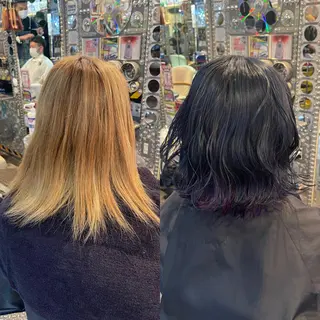 ミディアム カラー ヘアアレンジ 🌈派手髪エクステ ブレイズ🌈ひろとのヘアスタイル