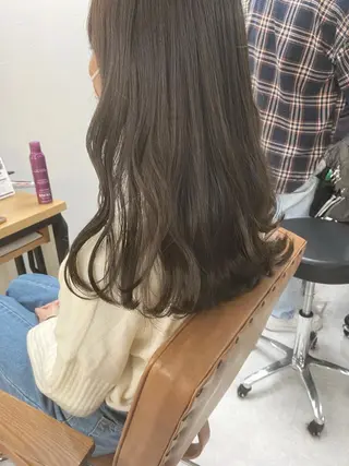 セミロング カラー ヘアアレンジ 🌷FUKA🌷 まろやかハイトーンのヘアスタイル