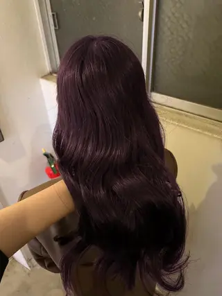 ロング カラー 暗髪🩶ラベンダー/ ブルー/ユウナ🤍のヘアスタイル