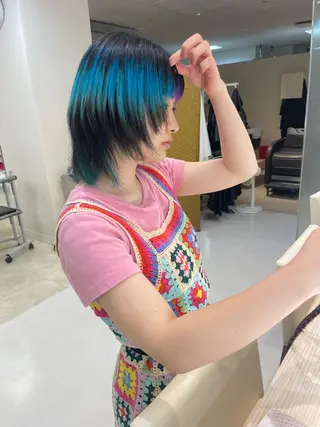 セミロング カラー パーマ ヘアアレンジ 🍒KIKUCHI KANAE🍒のヘアスタイル