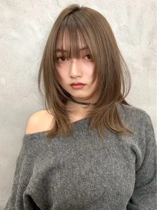 カラー 透明感カラー🌱‬‪ 結衣のヘアスタイル