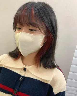 ミディアム カラー hub hair レイヤー/透明感のヘアスタイル