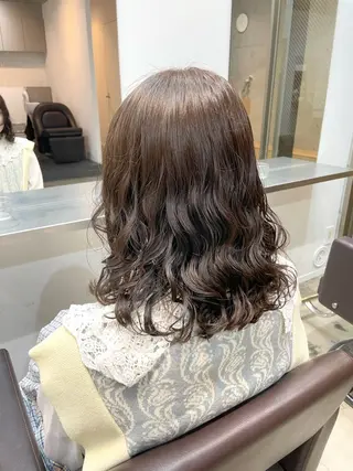 ミディアム カラー パーマ 【表参道】Ruri デジタルパーマのヘアスタイル