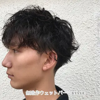 ショート カラー パーマ メンズ ニュアンスパーマ/ レイヤー/茶屋町のヘアスタイル