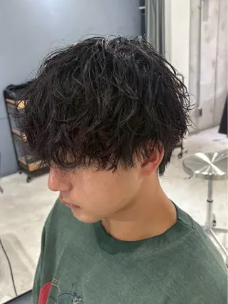 ショート パーマ メンズ ダブルカラー/ シャドウ/渡辺のヘアスタイル