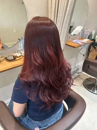 ロング カラー 大城 かえでのヘアスタイル