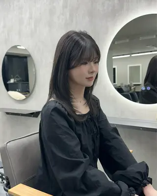 セミロング カラー 韓国レイヤー・ボブ/ 暖色⭐️優香⭐️のヘアスタイル