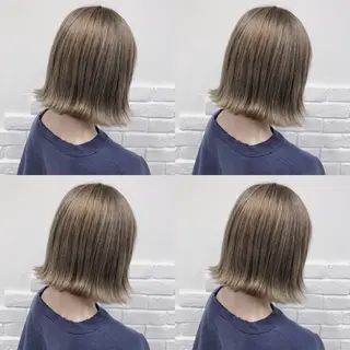 ミディアム カラー ヘアアレンジ TAKUMAブリーチ /切りっぱなし🪽のヘアスタイル