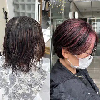 ショート カラー ハイライト/レイヤー /ハイトーン/AOIのヘアスタイル