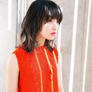 ミディアム カラー 美髪/デザイン /　湯本　哲也のヘアスタイル