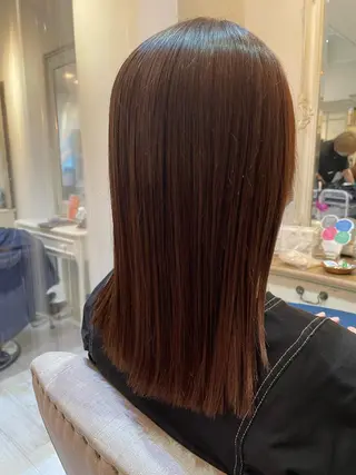 ミディアム カラー 池田 桃子のヘアスタイル