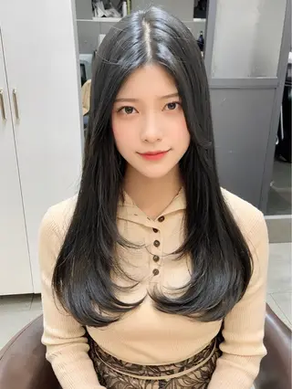 ロング 韓国風レイヤー ショート/犬塚 優介のヘアスタイル