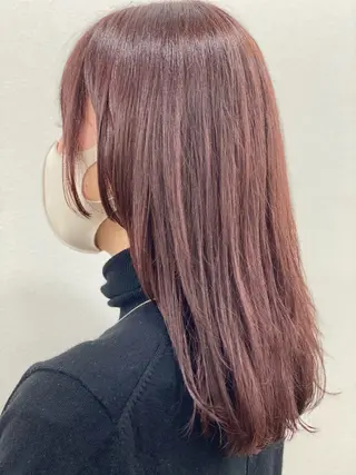セミロング カラー 🍑もも 🍑のヘアスタイル