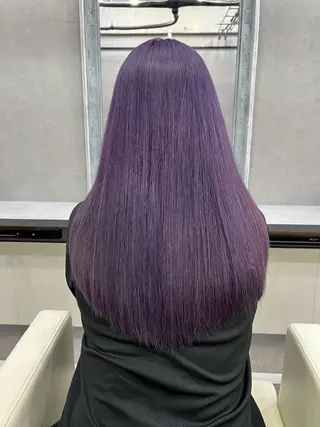 セミロング カラー ブリーチ有無Wカラー メンズパーマ大成のヘアスタイル