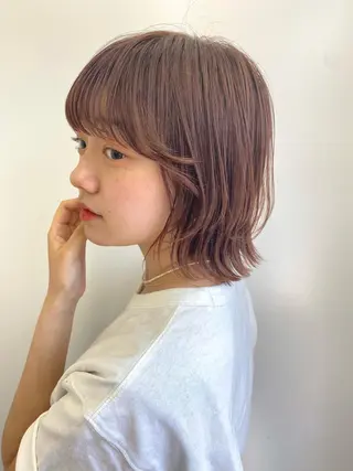 ミディアム 暖色＊ベージュ ＊くらたあやかのヘアスタイル