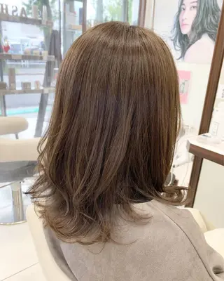 セミロング カラー miiro 長津田 髪質改善 フジムラのヘアスタイル