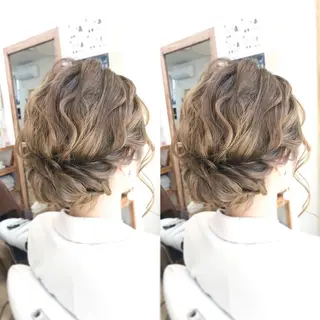 セミロング ヘアアレンジ 早朝✨ヘアセット 着付け/清水玲歌のヘアスタイル