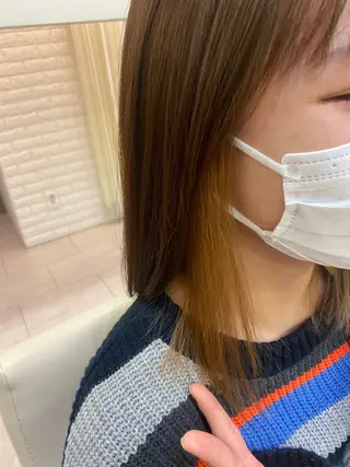 セミロング カラー 武富 果音のヘアスタイル