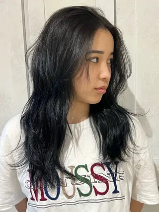 セミロング カラー 名古屋/落ちる黒 黒染め落としのヘアスタイル
