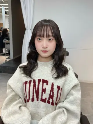 カラー ヘアアレンジ 似合わせ顔まわり カット💛森尾真由美のヘアスタイル