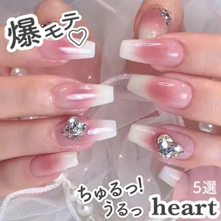 ネイル リボン、ガーリー パーツ放題専門店のネイルデザイン