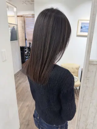 セミロング カラー ハイライト⭐️上野 高広のヘアスタイル