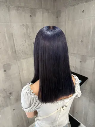 セミロング カラー メンズ ☁️かずき☁️青.紫 推し活カラー💫のヘアスタイル