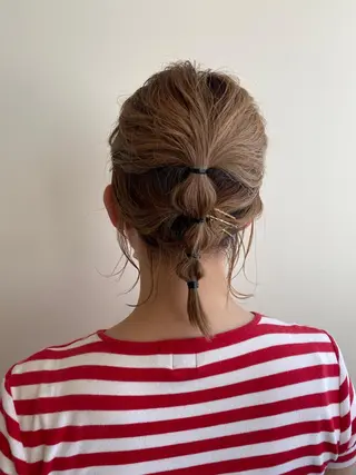 ミディアム ヘアアレンジ MIOベージュカラー 柔らかいカラーのヘアスタイル