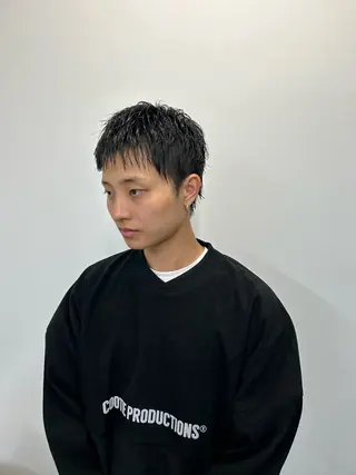 ショート メンズ 心斎橋l大人韓国ヘア レイヤー×艶カラーのヘアスタイル