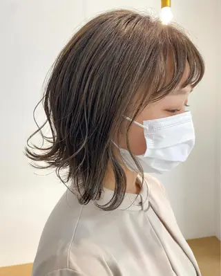 ミディアム カラー 安永 涼のヘアスタイル