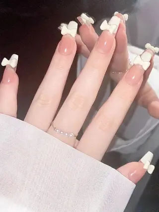 ネイル フィルイン・深爪矯正 長さ出し🎀のネイルデザイン