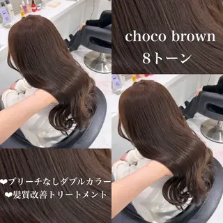 カラー 🤍ブリーチなし ブラウンhimi🤍のヘアスタイル