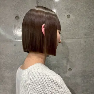 ミディアム カラー ボブ/縮毛矯正 jionのヘアスタイル