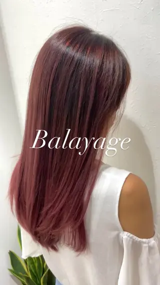 ロング カラー Kensho 京都駅 ケアブリーチのヘアスタイル