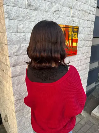 ミディアム カラー 髪質改善/ブリーチ メンズパーマ遠藤勇輝のヘアスタイル