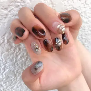 ロング カラー ヘアアレンジ キッズ ネイル マツエク・マツパ 福田 加奈のネイルデザイン