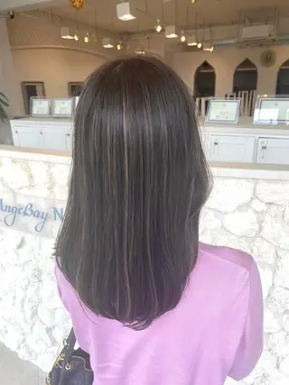ロング カラー 饒平名 知也のヘアスタイル
